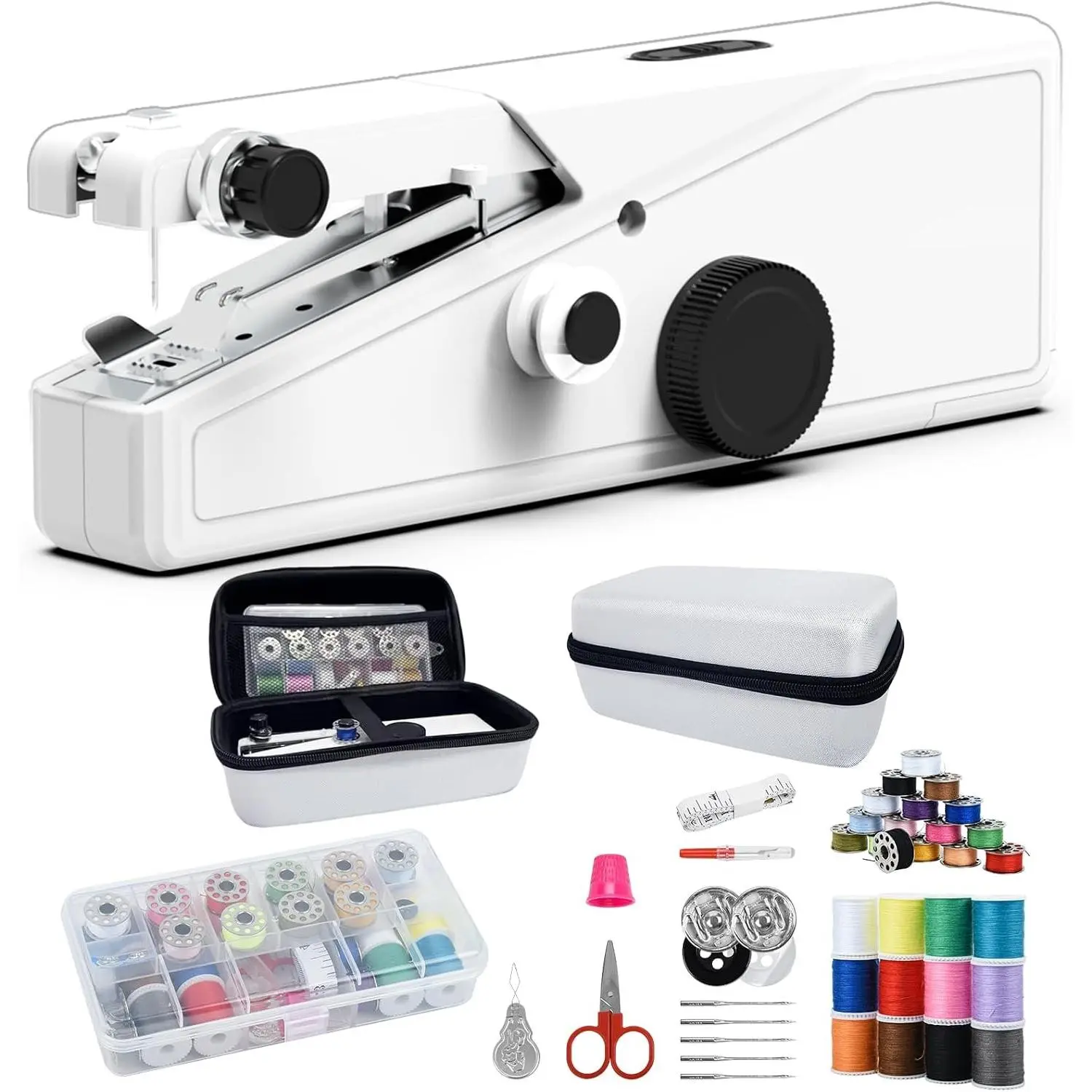 Handheld Sewing Machine For Beginners, Mini Sewing Machine Portable, Easy To Use & Includes Sewing Kit, DIY Projects at Home or on the Go, Sewing Machine for Adults and Beginners.White