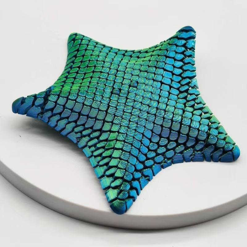 3D Printed Starfish Ocean Animal Figurine, Kids Toy with Jointed Parts, Stress Relief Desk Decor, Unique Elastic Starfish Gift