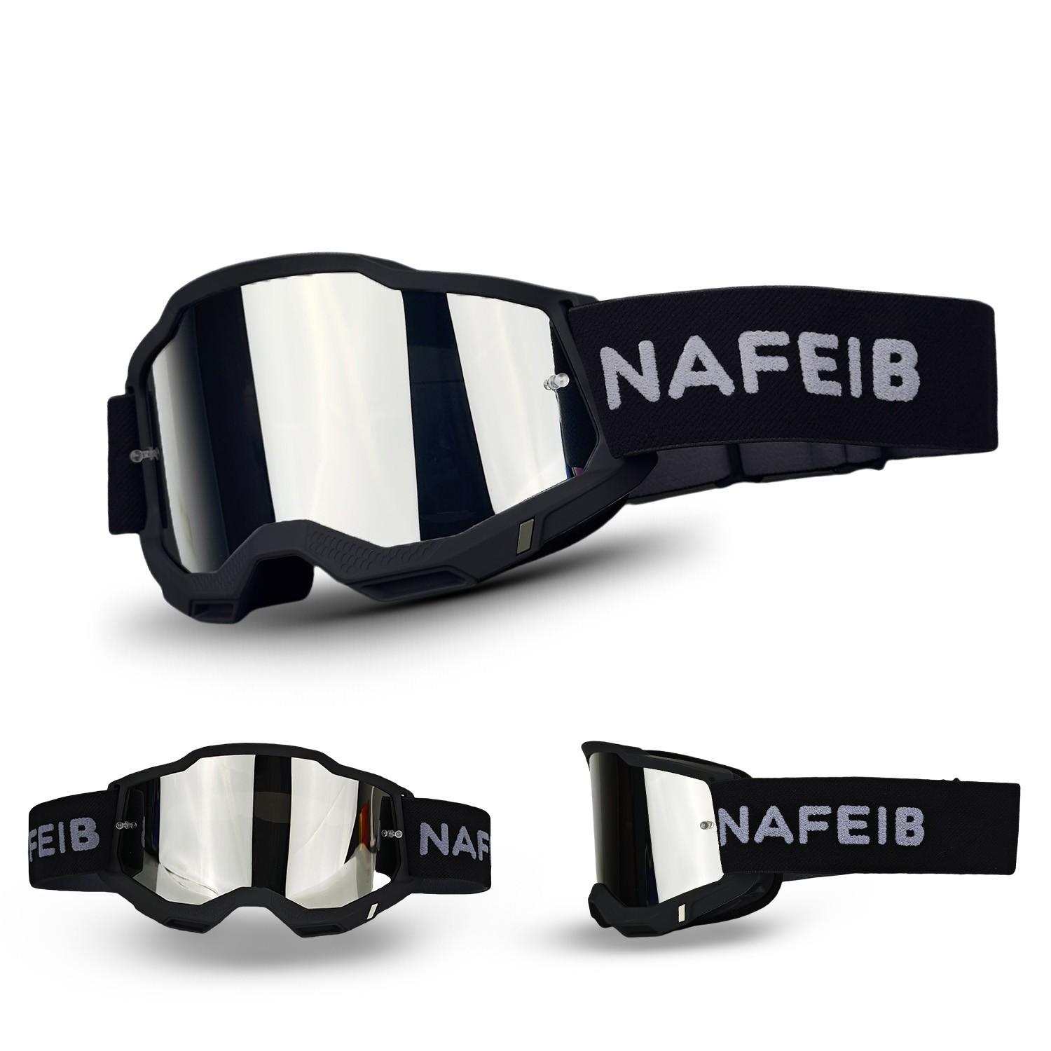 NAFIEB High-Performance OTG Goggles: Compatible with Prescription Glasses, Scratch/Dust Resistant, Airflow System, Secure, Adjustable. For Riding, Skiing. Ideal Holiday Gift.