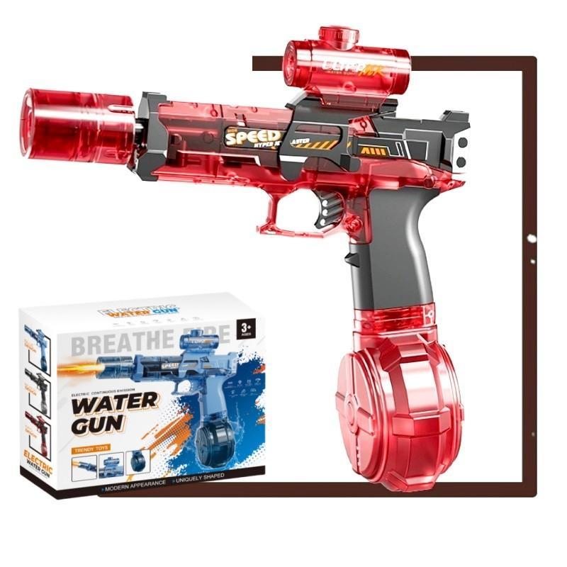 Summer Pool Beach Party LED Electric Large Capacity Automatic Toy Water Gun with Flame Effect, Unisex Outdoor Safe Toy, Rechargeable Lithium Battery