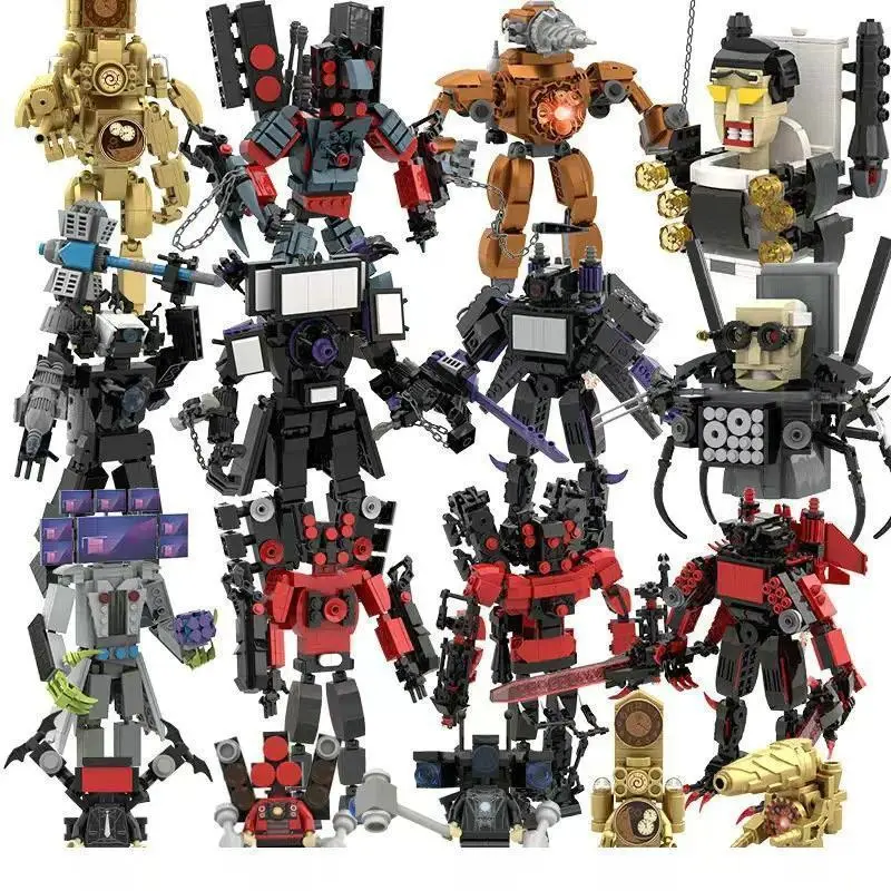 Skibidi Toilet Building Block Horror Game Speakerman Bosses Camara Titan TV Man Cartoon Doll Model Kids Halloween Birthday Gift 2026 Hot selling toys