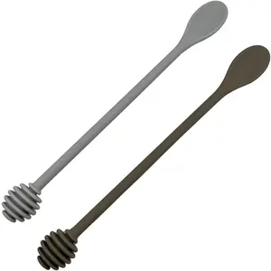 2Pcs 9.8 Inch Silicone Honey Dipper Sticks Honey Spoon, Long Handle Syrup Dipper Stick Honey Stirrers, Honey Wand for Honey Pot Jar Dispense Drizzle Honey
