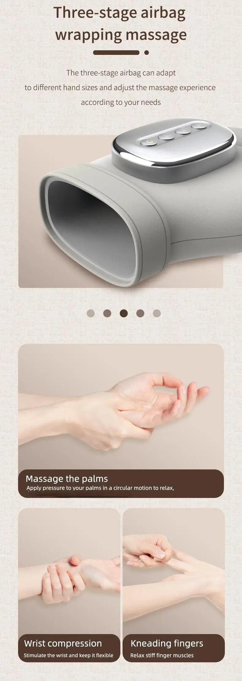 Electric Hand Massager with Heat, Airbag Compression, Carpal Tunnel Relief, Wrist & Finger Kneading, Vibration Gloves – Ideal Gift for Mother's Day, Mothers Day Gift