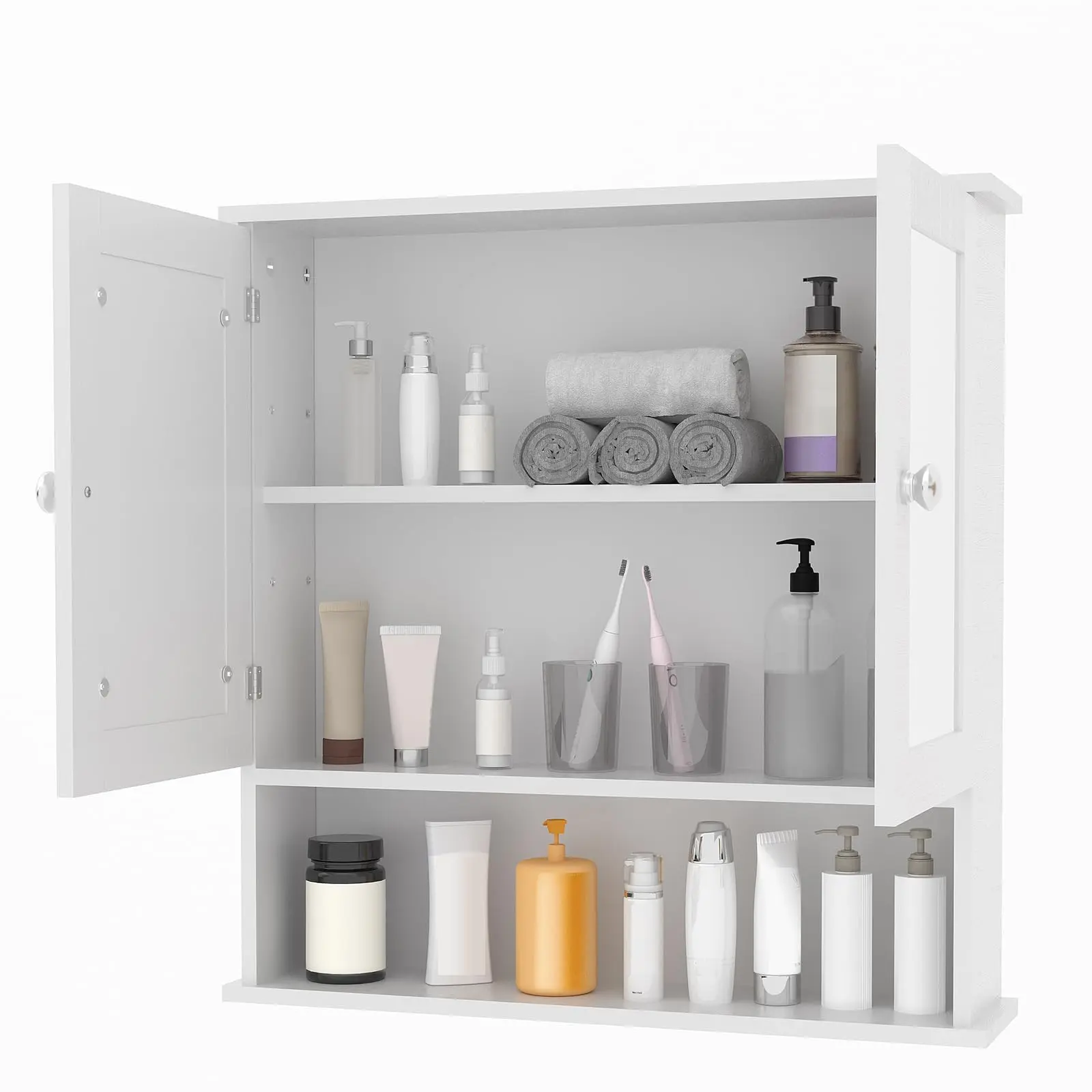 GARVEE Bathroom Wall Cabinet with Mirrored Doors