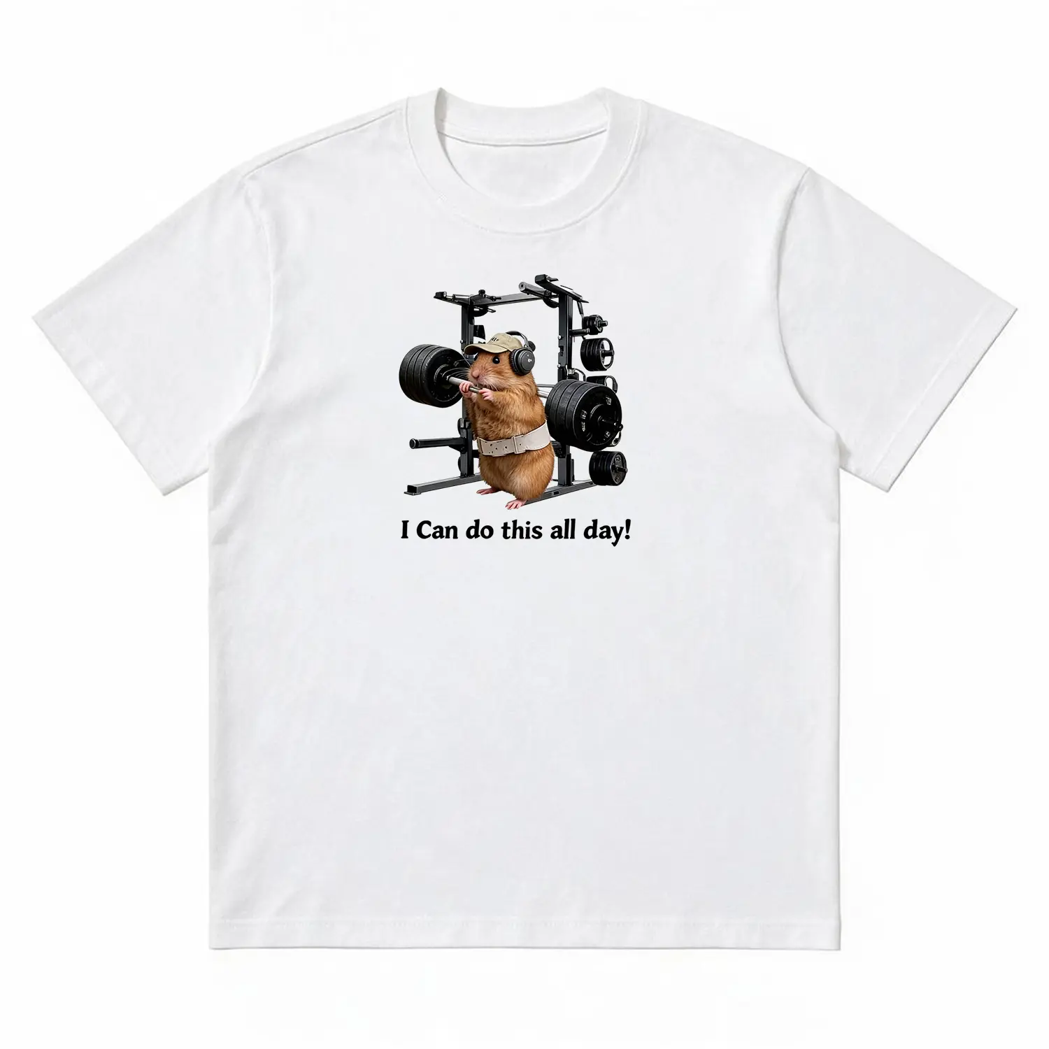 Unisex Vintage Graphic T-Shirt |   Trendy Streetwear Tee with Funny Hamster Gym Meme Print |   Soft Cotton Casual Short Sleeve Top |   Men's Summer Graphic Shirt