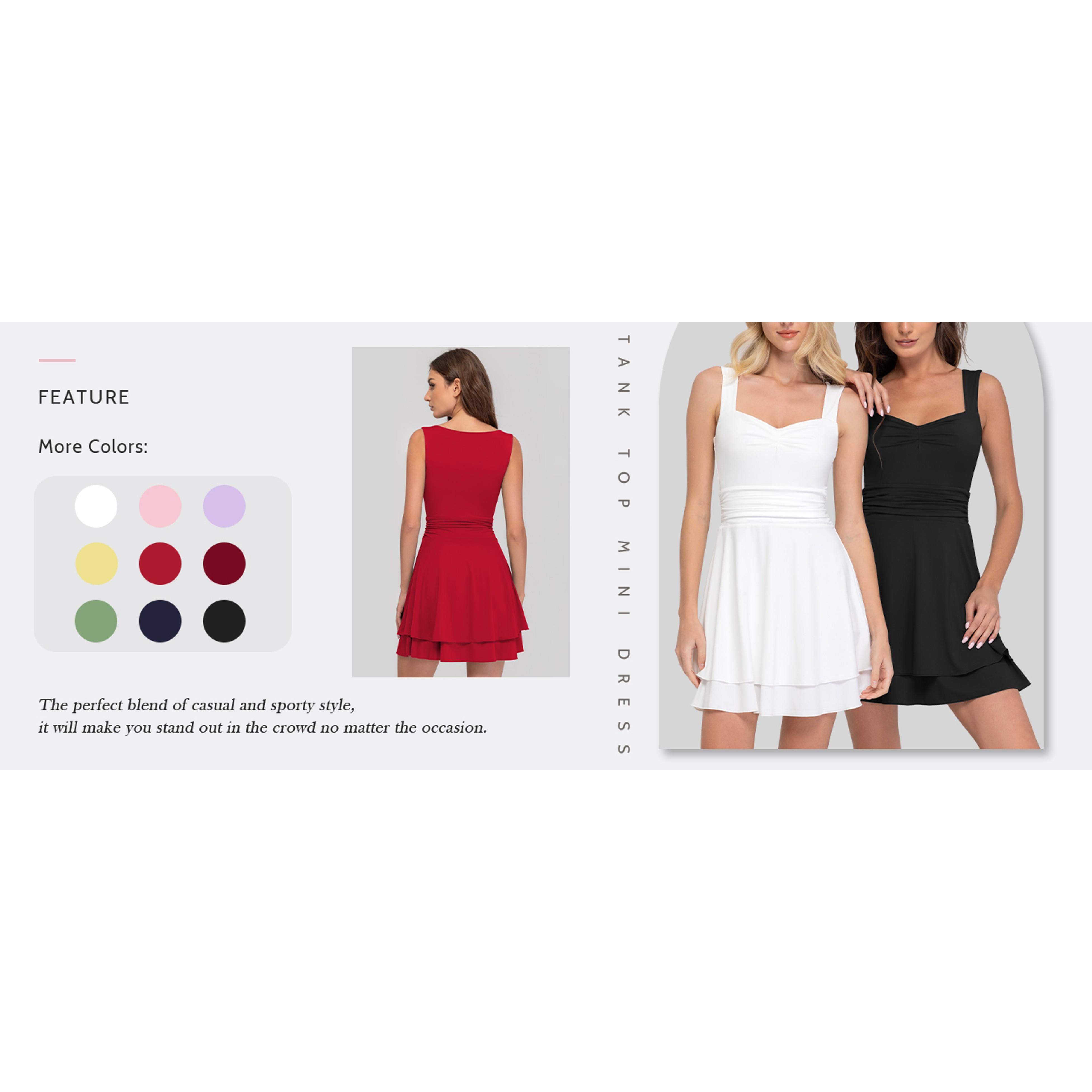 Women's Square Neck Sleeveless Ruched Waist Tiered Ruffle Hem A-Line Mini Dress for Graduation, Homecoming, Going Out, Date Night (Bodycon-Inspired Fit Option)