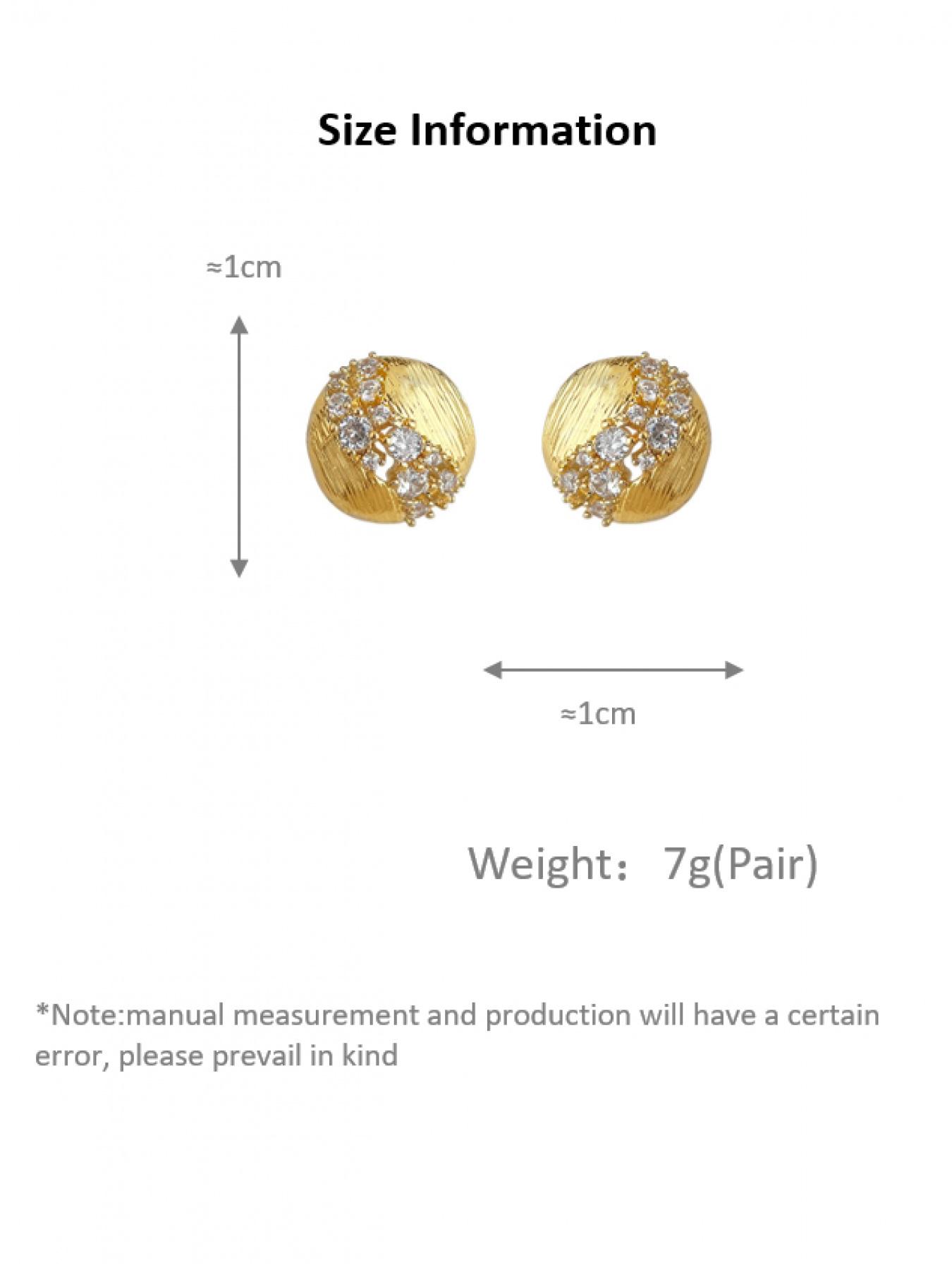 A pair of vintage style zirconia brushed round earrings, distinctive, luxurious, and sophisticated studs that are a versatile classic.