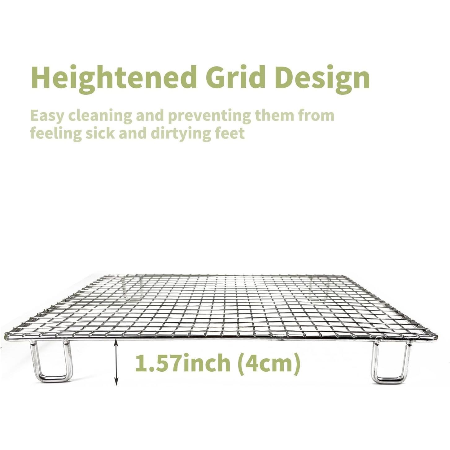 Upgraded Large & Medium Litter Box for Rabbits & Guinea Pigs - High-Capacity Cage Toilet Tray with Elevated Grid & Low Entry Design, Ideal for Bunnies, Ferrets, and Small Pets
