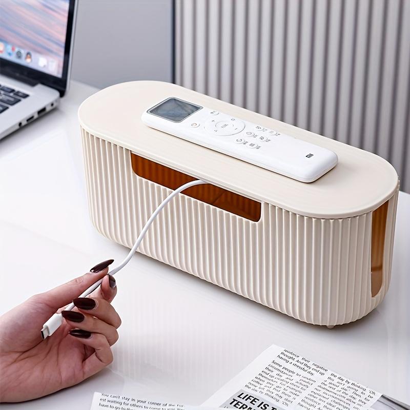 Cable Management Box, Plastic Cable Box Organizer with Lid for Wires, Power Strips, Surge Protectors, Extension Cord Hidden Covers Home Office Desk and Floor Work Organizer