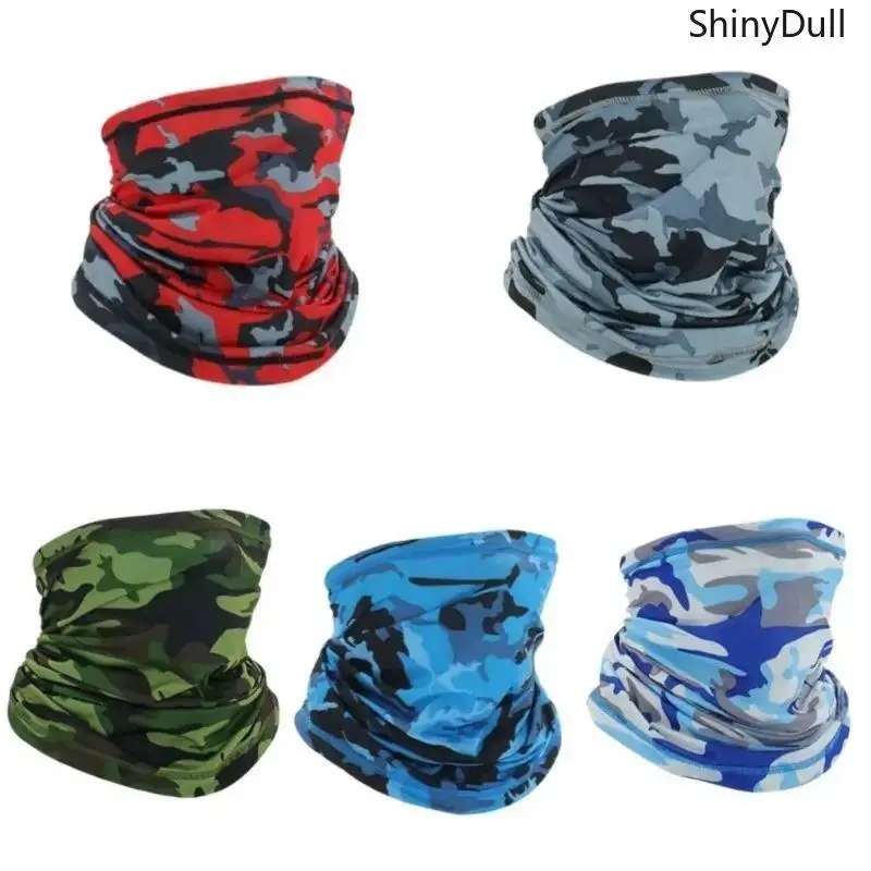 5‑Pack Unisex Solid‑Color Ice Silk Neck Gaiter Masks, Breathable Cooling Sweat‑Absorbing Bandana Face Cover, UV‑Protection Multi‑Use Headwear for Fishing, Hiking and Other Outdoor Activities