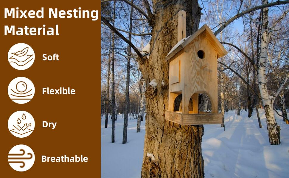 Sukh Bird Nesting Material - Bird Nests Bedding Hummingbird Nesting Material Mixing Canary Nesting Material Finch Nesting Material Parakeet Nesting Materials for Cage,Gardens,Tree Trunks (2)