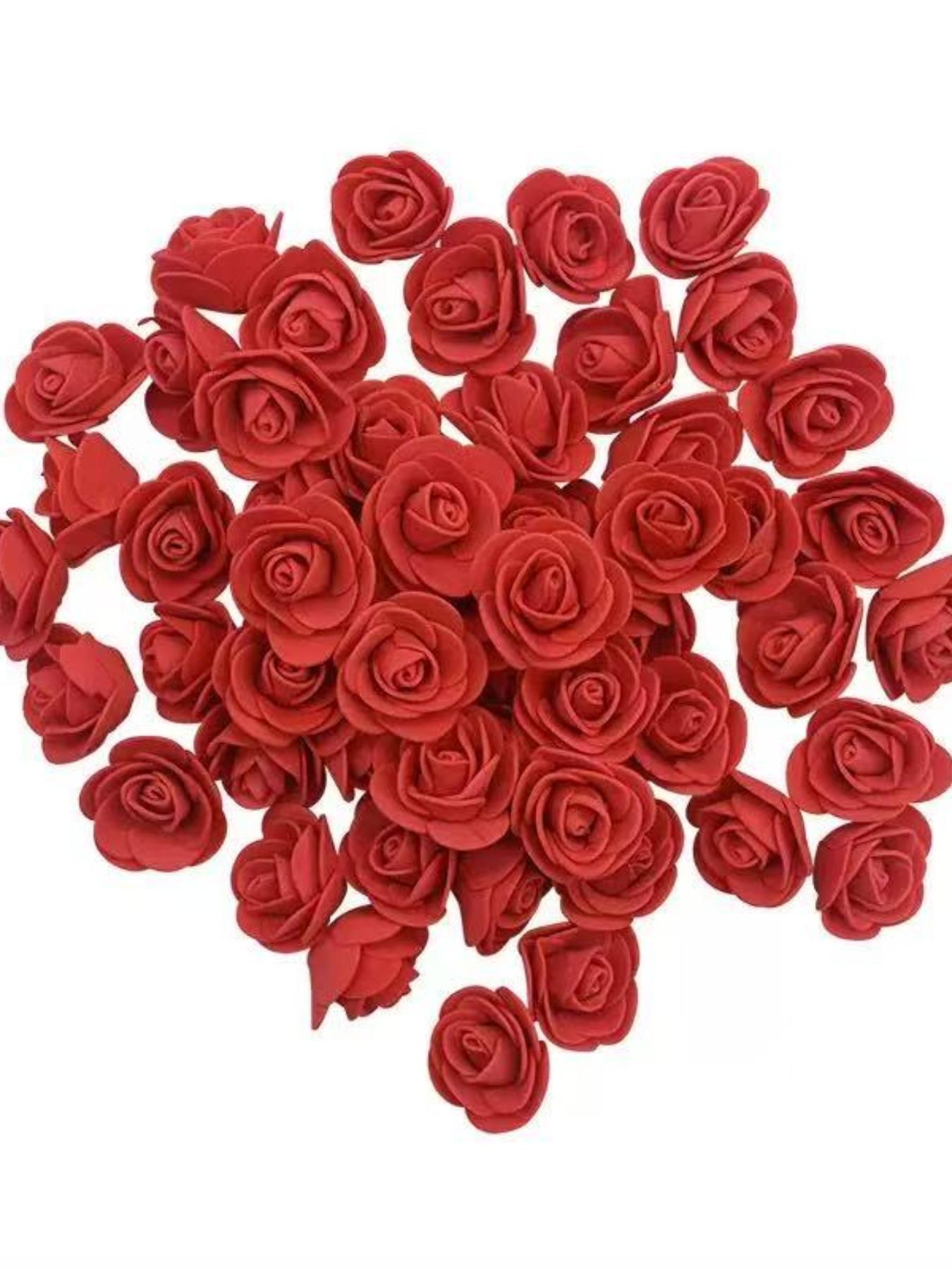 50pcs PC Rose Foam Flower Heads, Wedding Candy Box Decoration Accessories, Realistic Fake Flowers for Party Decorations
