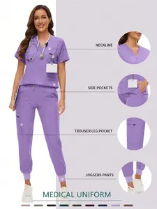 Surgical Uniforms Woman Scrub Set Nurse Beauty Salon Workwear Clinical Scrubs Top Pants Sets Spa Doctor Nursing Clinical Suit