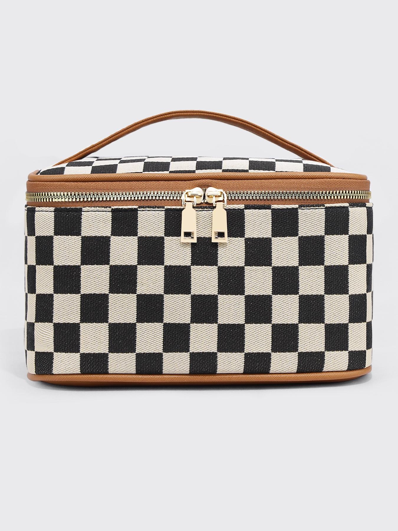 Large Capacity Cosmetic Bag, Portable Zipper Makeup Bag, Cosmetic Travel Bag with Zipper & Carry Handle, Toiletry Case Organizer Storage Pouch, Travel Cosmetic Bags