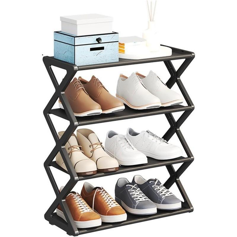 4 Layer Shoe Rack, Stainless Steel Load Bearing Pipe, Space Saving, Easy Assembly, Modern Fashion Design, Multi-Layer Storage