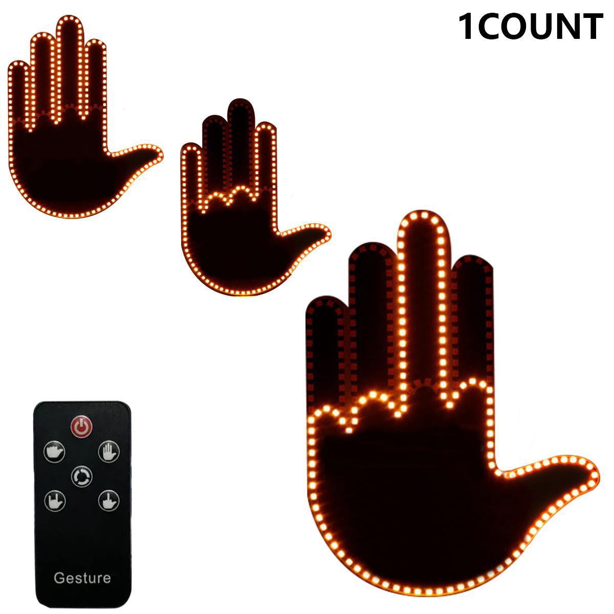 Finger Light with Remote, 1/2/3 Counts Car Hand Sign, Mirror LED Warning Light, Multifunctional Warning Light for Car Window, Car Accessories, Visibility During Night Driving, Led Lights Finger Light with Remote, 1/2/3 Counts Car Hand Sign, Mirror LED Warning Light, Multifunctional Warning Light for Car Window, Car Accessories, Visibility During Night Driving, Led Lights