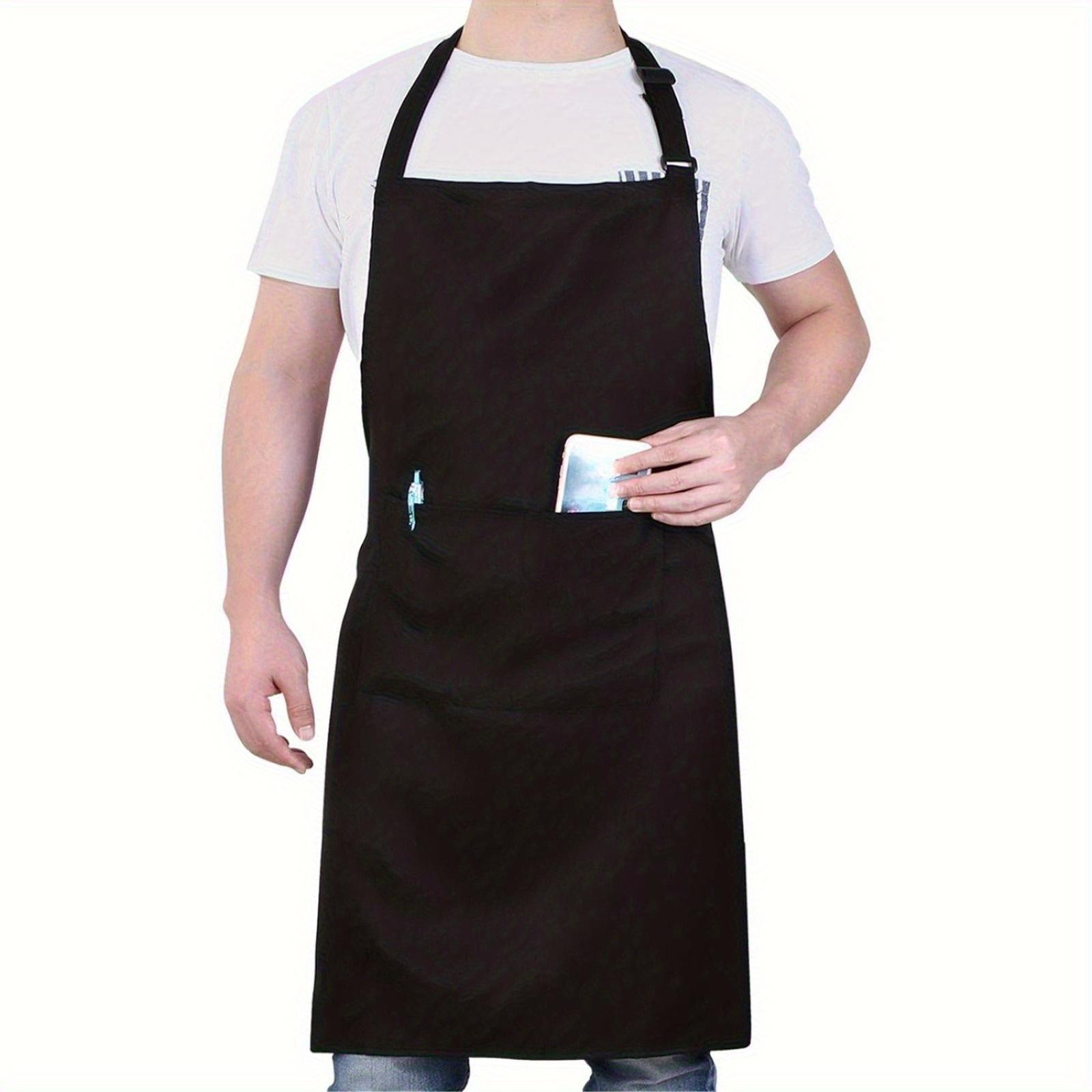 1pc adjustable chef apron with pockets - durable and lightweight - perfect for cooking, grilling, and baking - unisex design, essential for baking, professional chef style, holiday gift Kitchen Cooking Aprons