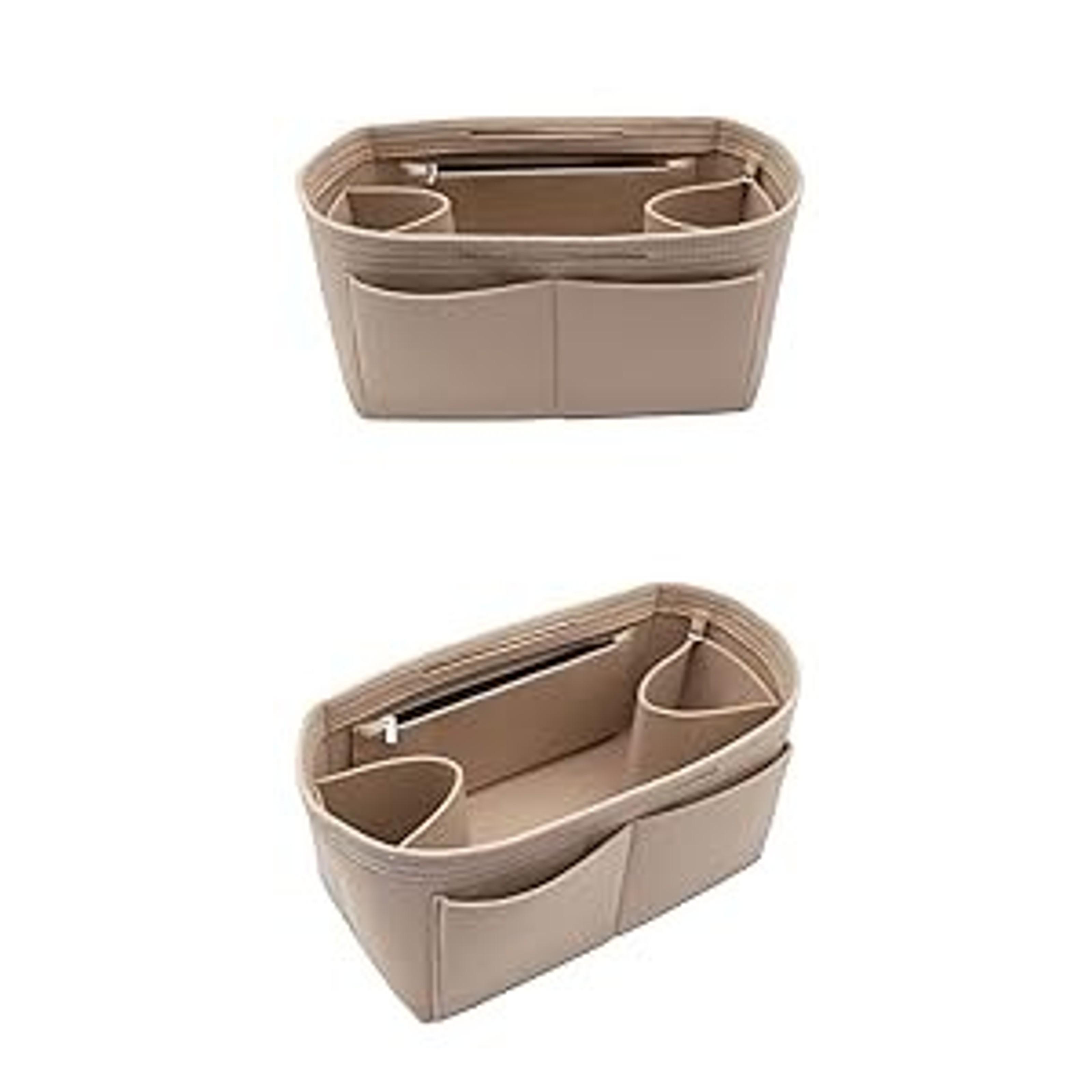 Felt Purse Organizer Insert with Zipper Pocket, Tote Shaper and Dividers, 5 Sizes for Speedy Neverfull PM MM and Similar Totes