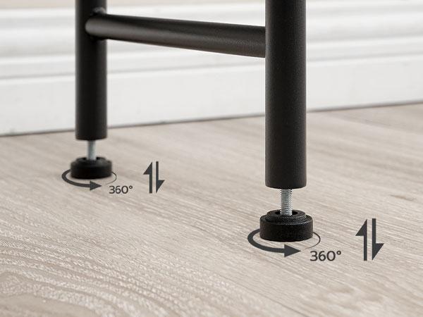 HOOBRO 4-Tier Over Toilet Bathroom Organizer, Freestanding Above Toilet Shelf with Adjustable Feet, Easy Assembly, Space Saving Rustic Brown and Black