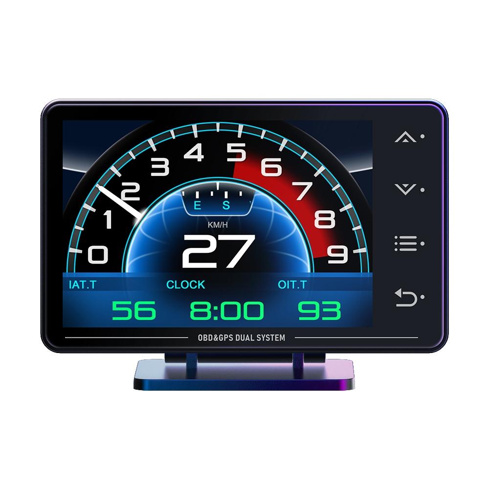 XS LCD Head-Up Display, GPS + Obd2 Scanner Car Diagnostic Tool, Multi-Function Hud Monitor, Angle Gauge, Pulse Meter, Speedometer, Car Display Screen
