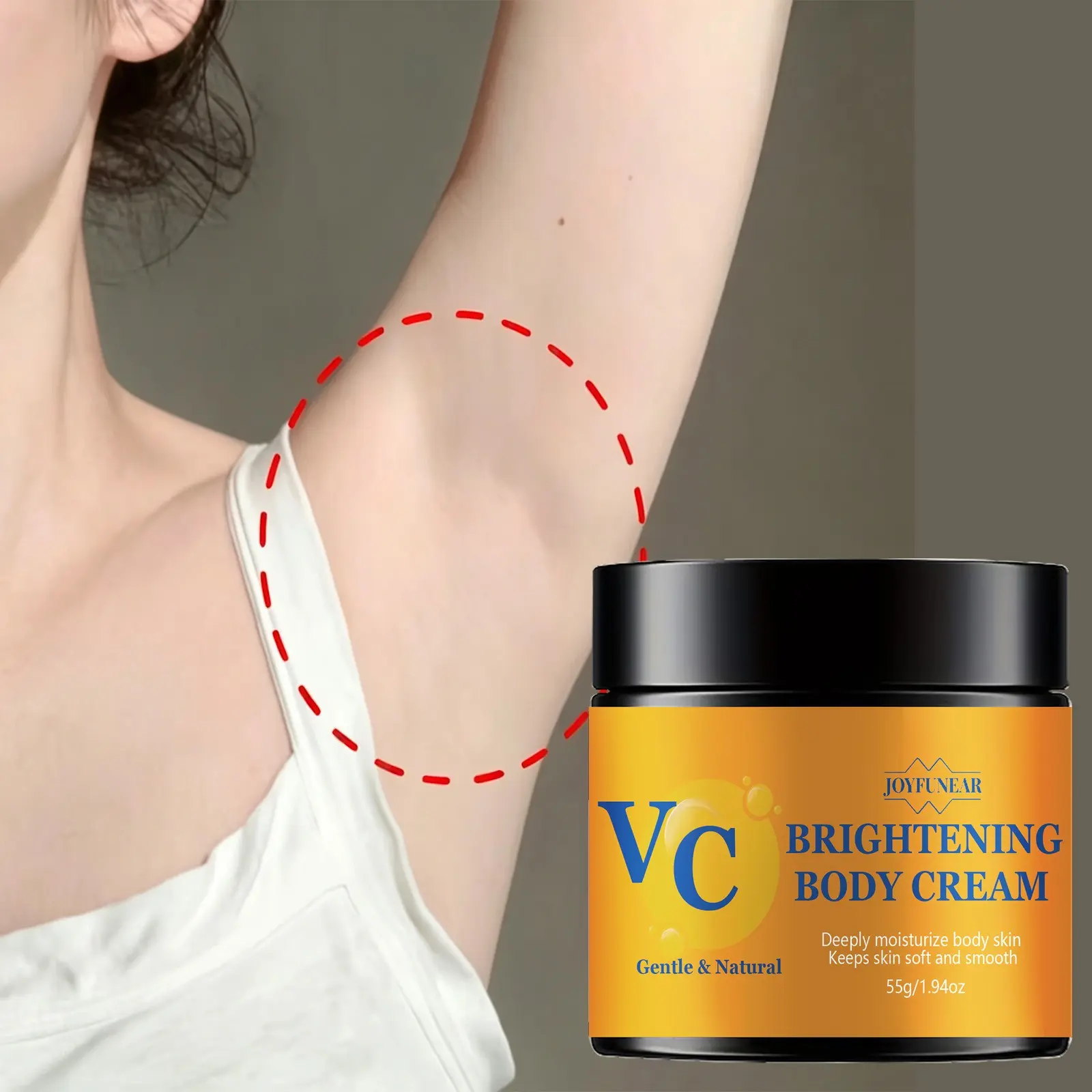 55g Brightening Body Lotion, Rich in Vitamin C and Niacinamide, Softens and Smooths Skin, Deeply Moisturizes Underarms, Hydrating Body Lotion