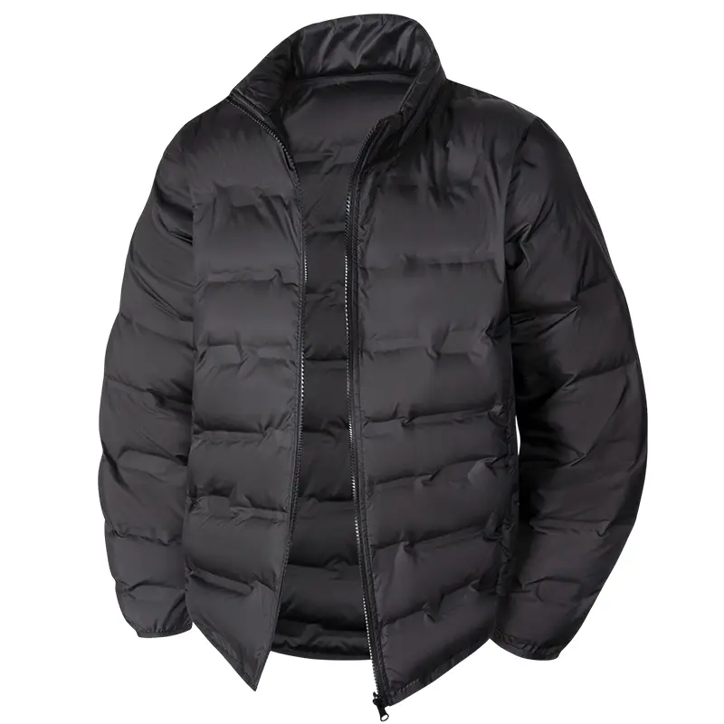 2026 Men's Classic Stand Collar Lightweight 90 White Duck Down Menswear Casual Tops Coat, Channel Quilting Puffer Outerwear, Versatile Warm Clothes, Puffer Coat