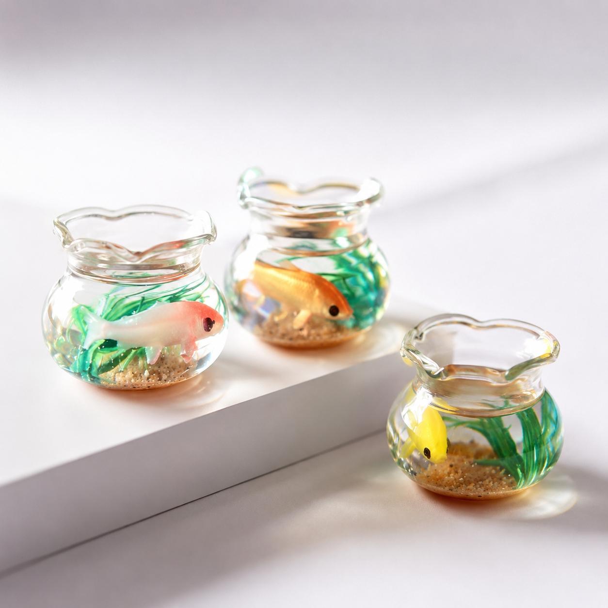 DIY Moss Terrarium Kit: Glass Hydroponic Fish Ecosystem, Creative Micro Landscape Art for Home Office Desk Decor, Non-Toxic Moss Planter, Durable Desktop Tool Set