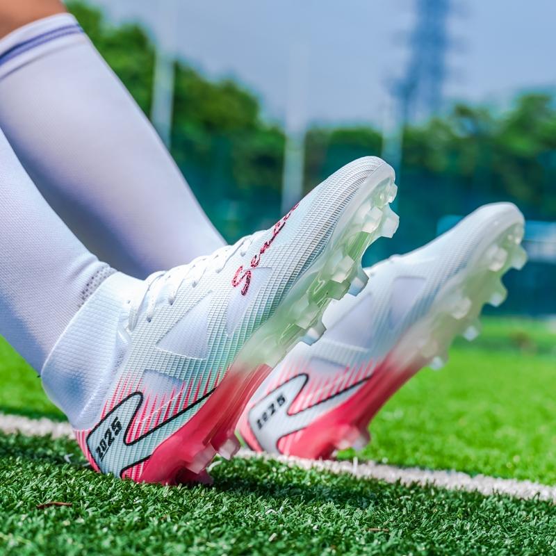 Unisex Professional Ag Football Cleats, Speed Cleats, Outdoor Sports Soccer Boots, Long Studs High Top, Artificial Grass Shoes, Turf Shoes, Lightweight Comfortable