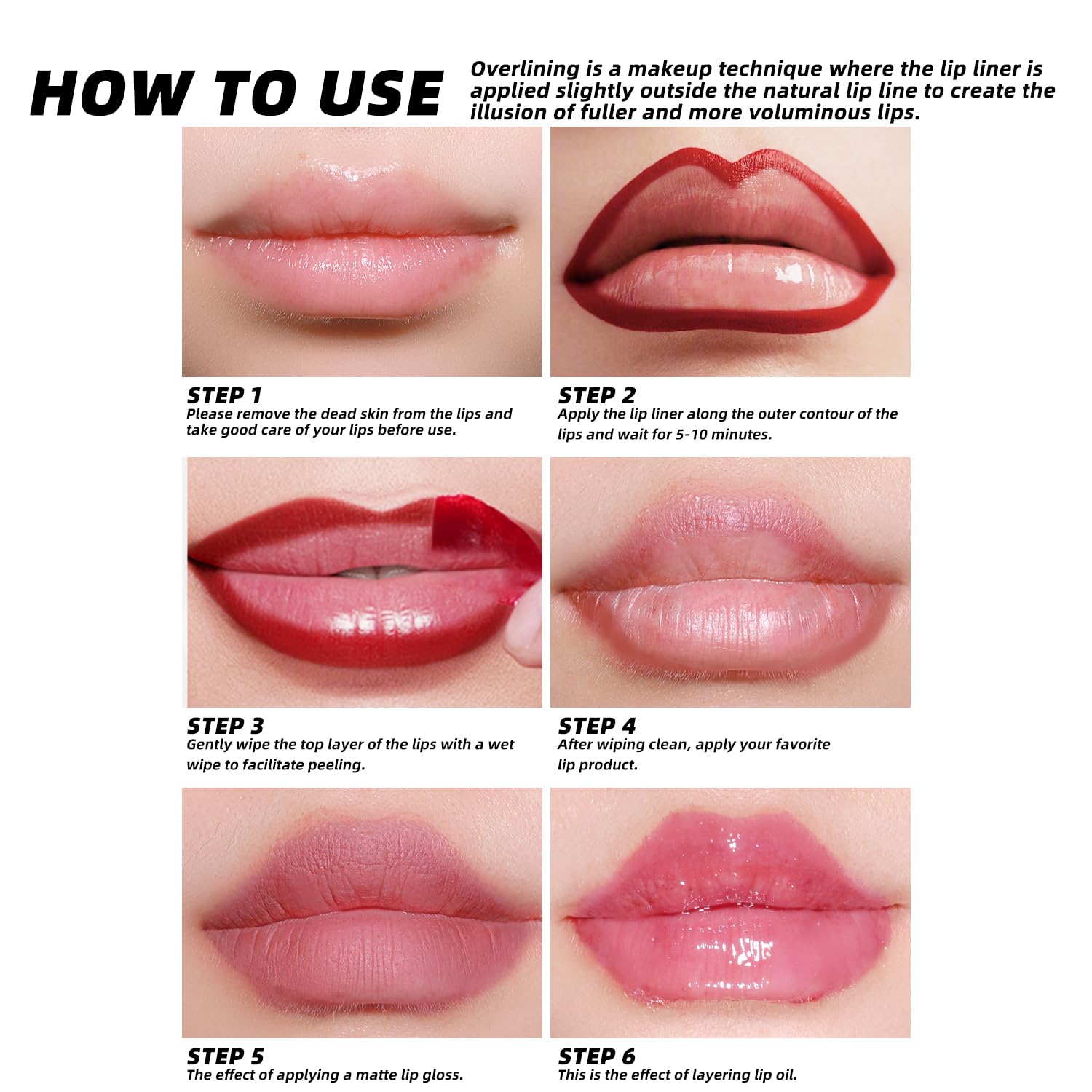 3-Pc Peel Off Lip Liner Stain Set - Matte Finish, Waterproof, Nude Matte Lip Contour for Women Makeup, Precise Lip Definition, Gift Set