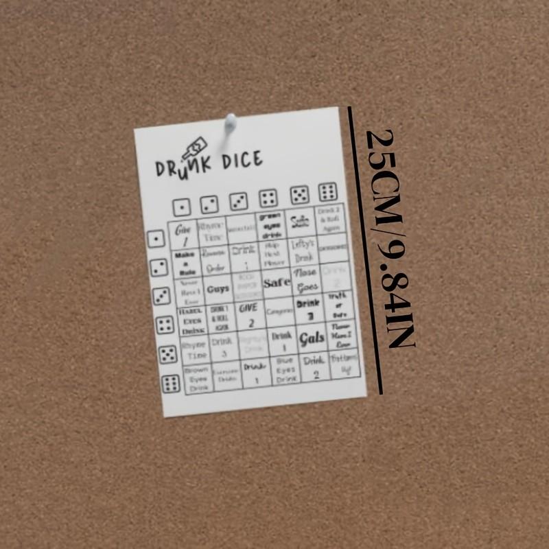 Drunk Dice Drinking Game Card, Interactive Dice Instruction Board Game, Fun Adult Party Prop, Creative Table Game for Bar/family Gatherings