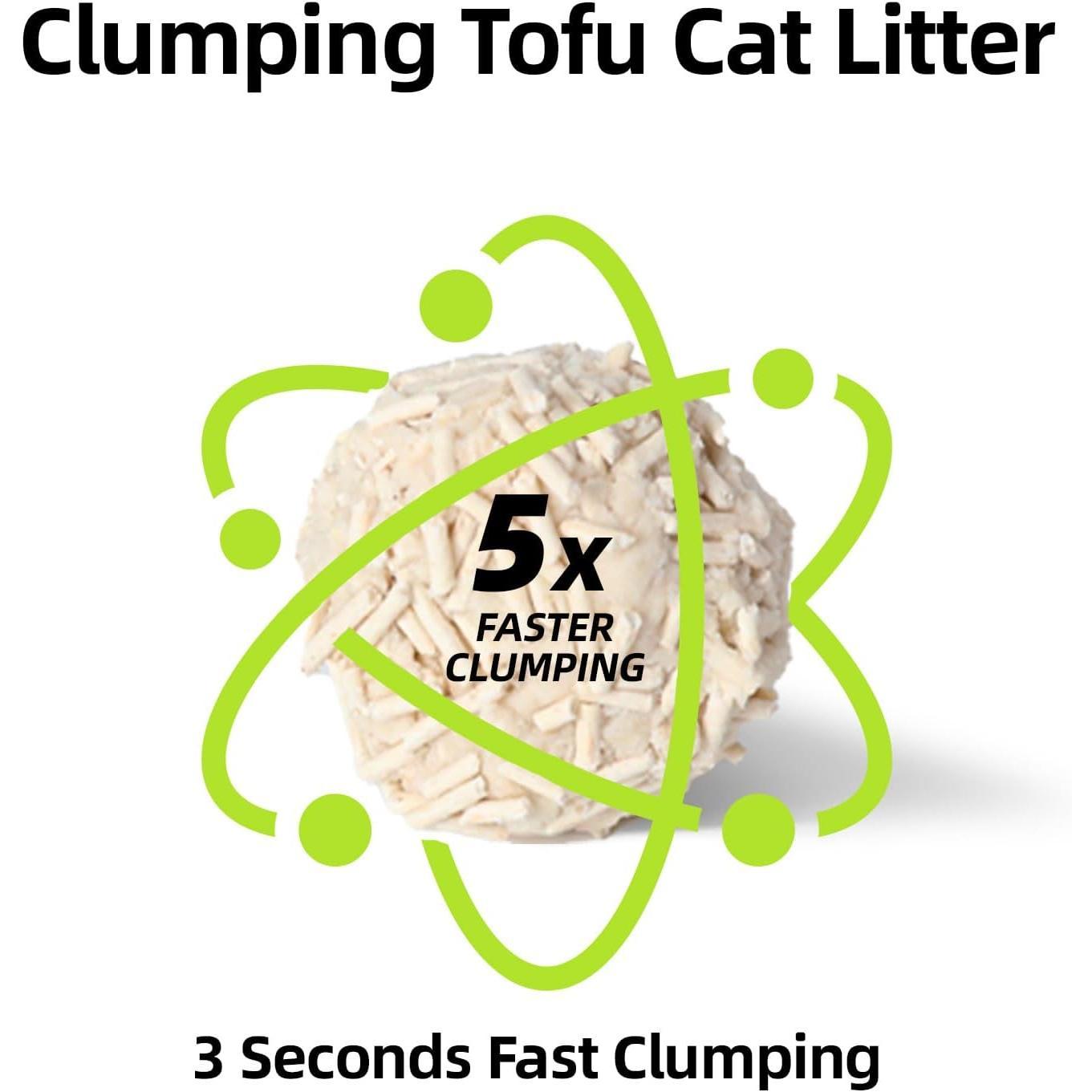 Clumping Tofu Litter Pellets - Flushable, 99.9% Dust-Free & Low , -Based Kitty Litter with Odor Control for Ages Cats - 5.5lbs x 2 Packs Clumping Tofu Litter Pellets - Flushable, 99.9% Dust-Free & Low , -Based Kitty Litter with Odor Control for Ages Cats - 5.5lbs x 2 Packs