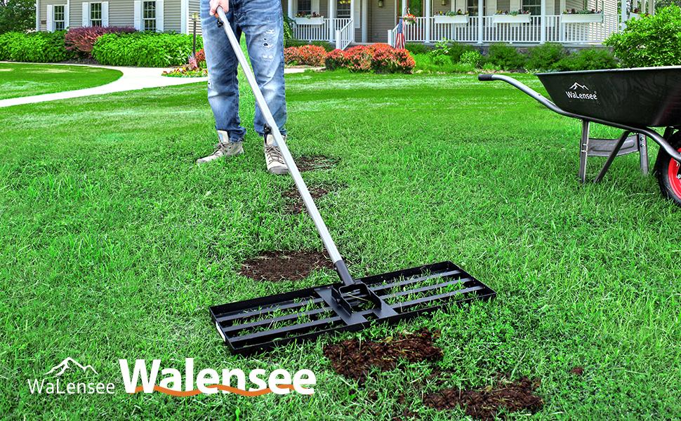 Walensee Lawn Leveling Rake – Heavy-Duty, Effort-Saving Lawn & Garden Tool – Fall Cleanup, Halloween & Black Friday Gift Idea
