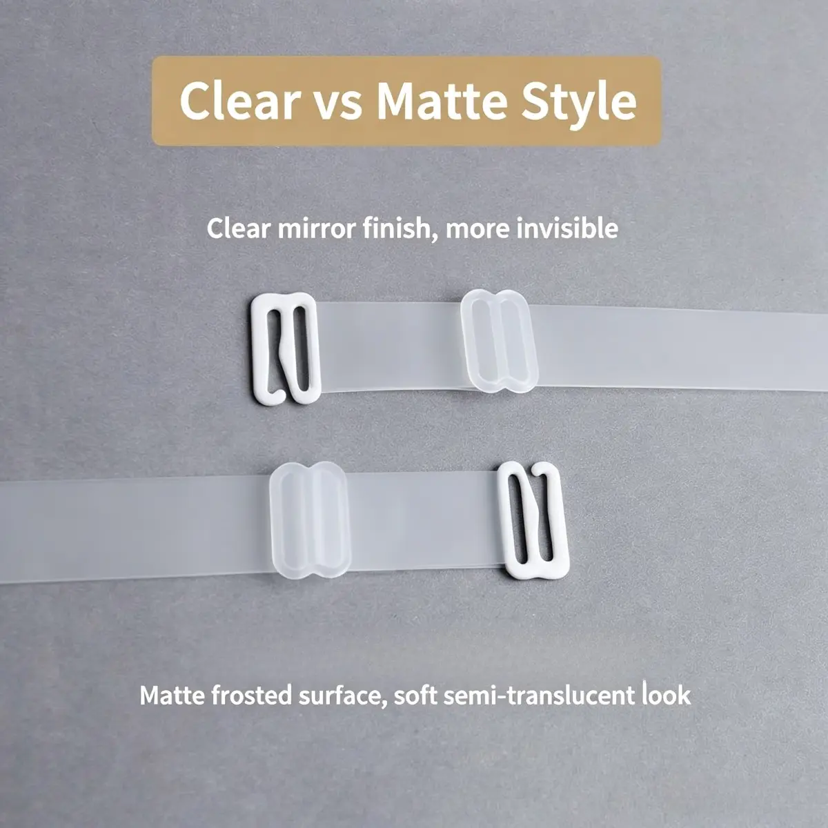 Clear Bra Straps, Adjustable Transparent Replacement Bra Straps with Non-Slip Design, Invisible Bra Accessories for Strapless Dresses, Tank Tops & Everyday Wear