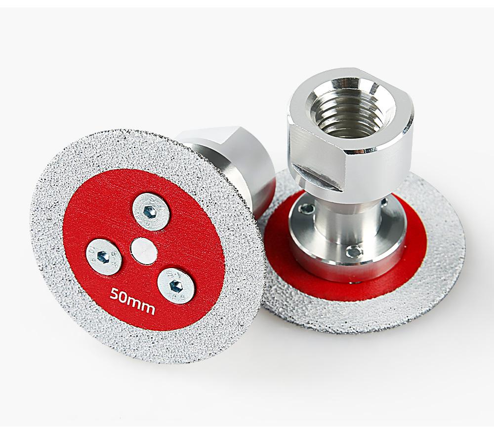 LOZLIN 3PCS 2" Diamond Saw Blades with 5/8-11 Removable Flange, Corrugated Teeth for Angle Grinders, Dry Cutting, High Efficiency Cutting Engraving Stone Tile Metal, Durable Mini Grinding Discs for Stone Finishing