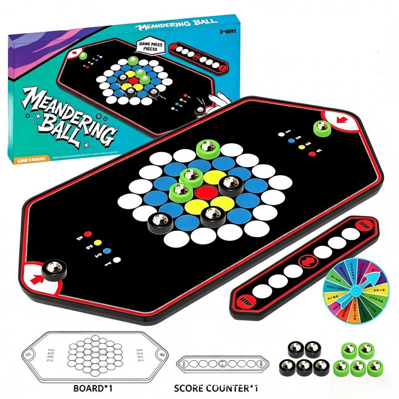 Tabletop Game Magnetic Battle Game with Rolling Ball, Interactive Entertainment And Leisure Props for Parties, 2-Player Competition, Enhance Party Atmosphere, Party Activities, Christmas Carnival