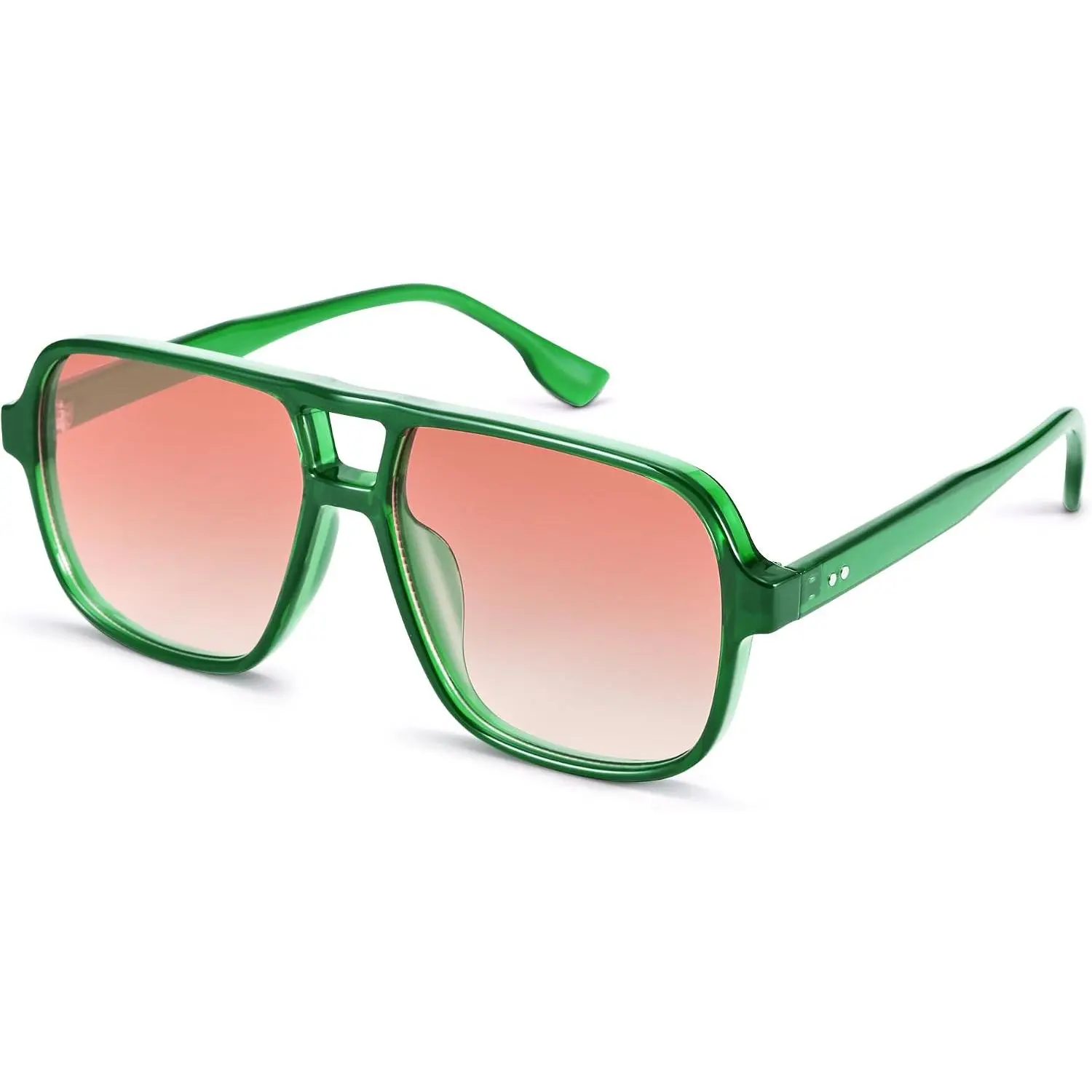 Aviator Sunglasses for Women Men, Retro Square Shades | 70s Cute Trendy Big Frame Sun Glasses, UV400 Protection, for Beach, Outdoor, Driving, , Daily Wear