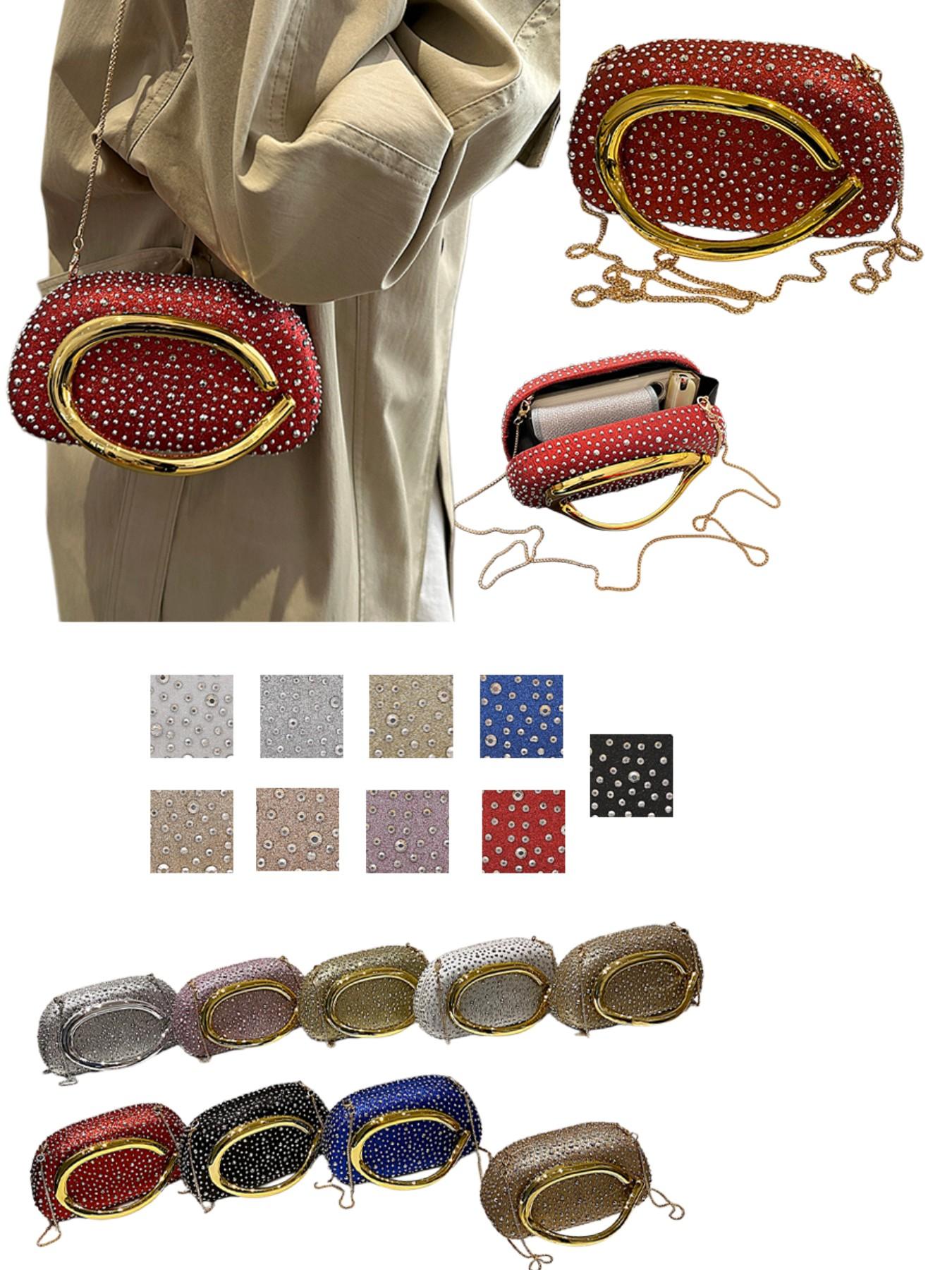 New Flashy Rhinestone Shoulder Bag, Crystal Decor Top, Spacious Interior, Chain, Y2K Style, Perfect for Parties, Nightclubs, Concerts