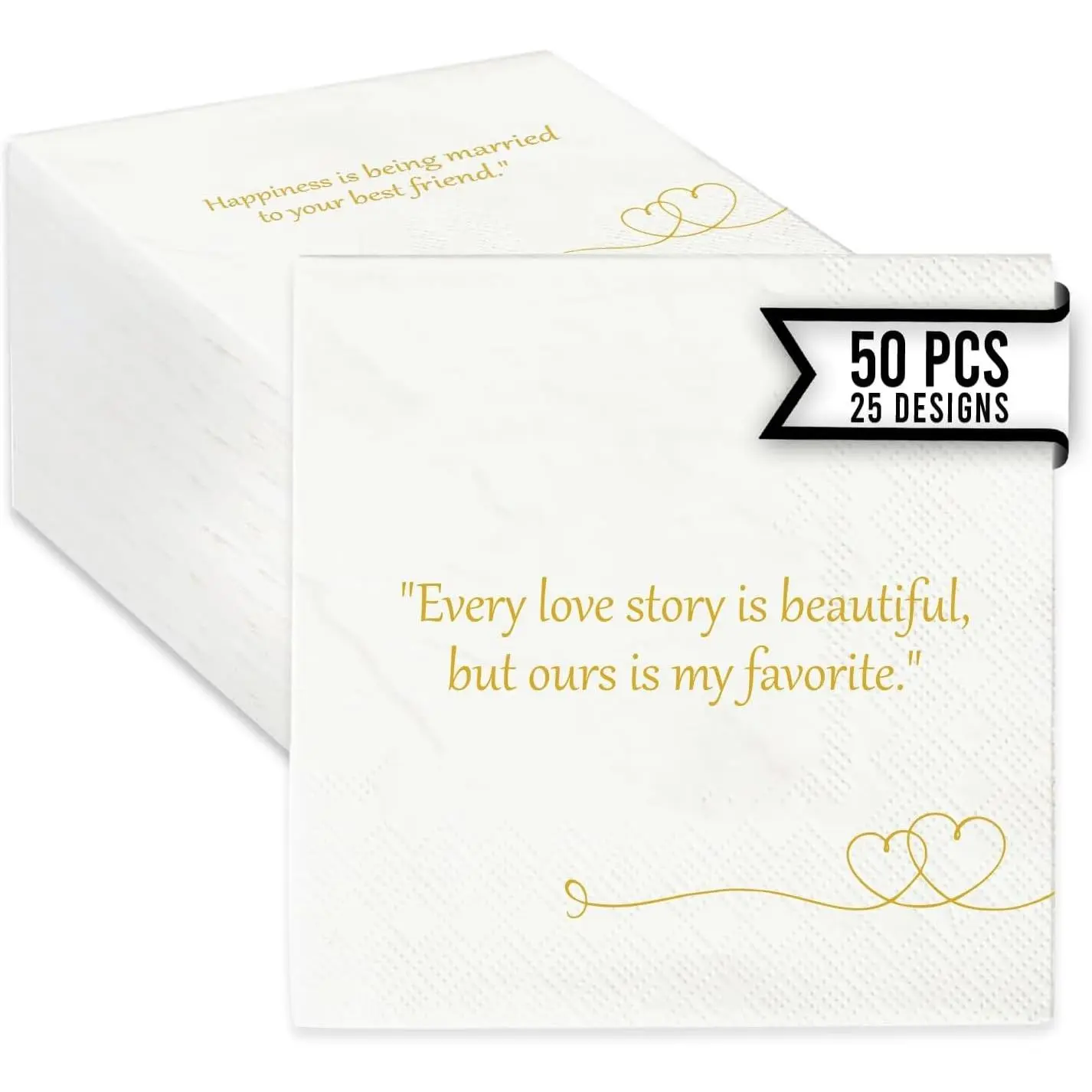 Wedding Napkins 50 Pcs 25 Different Marriage Quotes Funny Wedding Cocktail Napkins for Shower Love Just Married Celebration