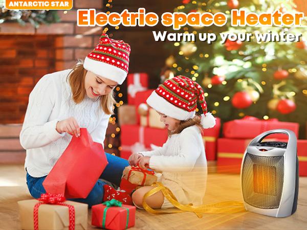 Space Heater,1500W/750W ETL Certified Ceramic Small Heater with Thermostat,Electric Portable Heater Fan for Home Dorm Office Desktop and kitchen,SILVER