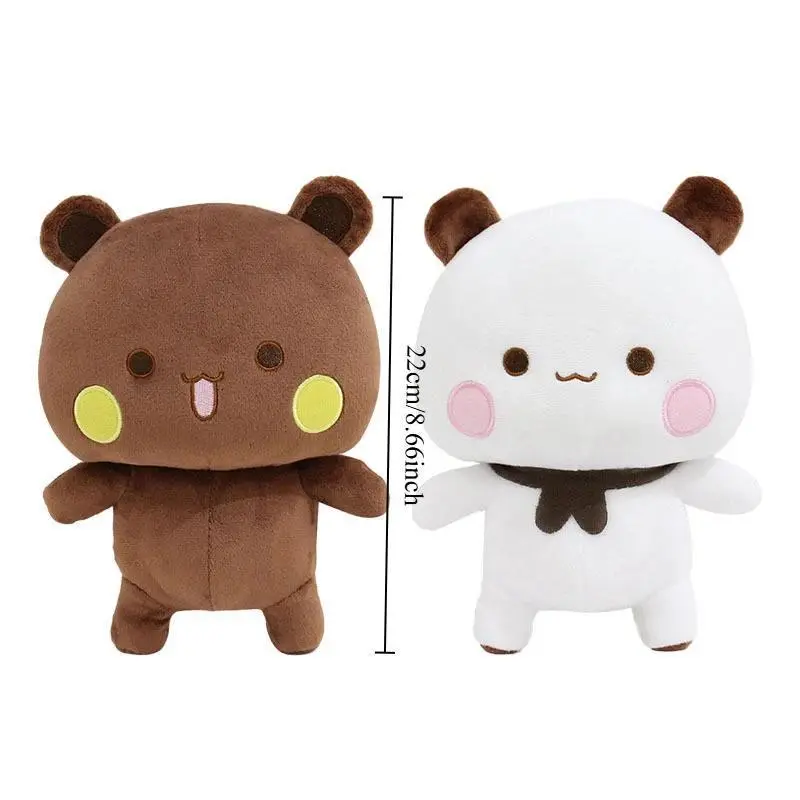 Kawaii Stuffed Animals Bubu and Dudu Panda Plush Doll Pair, Unisex Soft Sleeping Buddy, Fluffy Cartoon Toy, Car-Sofa Decoration, Christmas-Birthday Gift