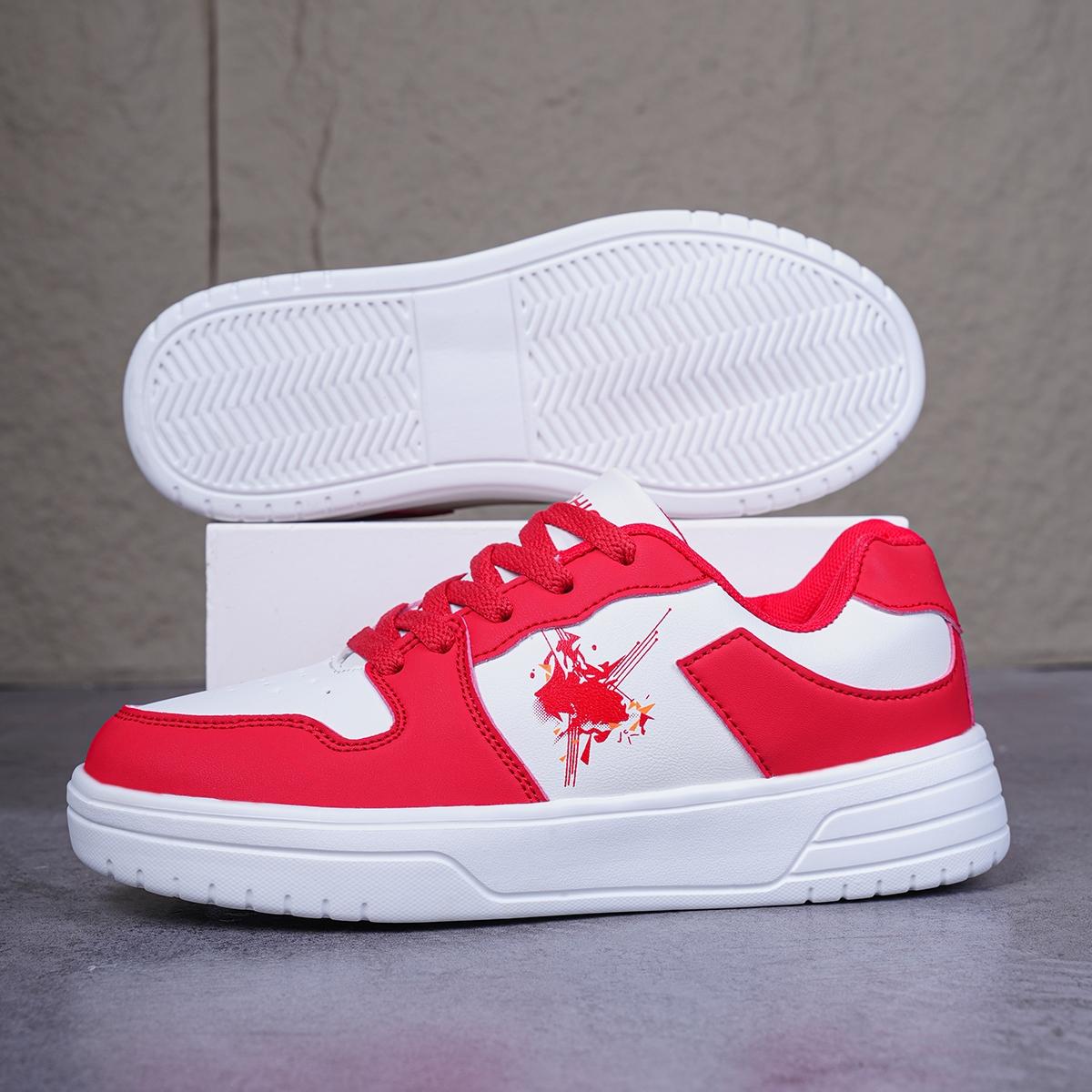 Colorblock Fashion Board Shoes for Women, Daily Commute Versatile Casual Sneakers, All Seasons PU Leather Eva Sole