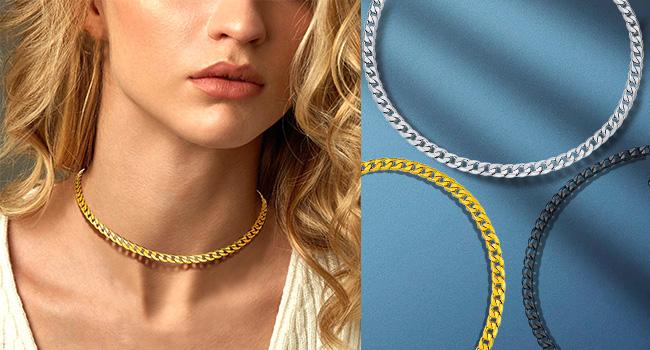 PROSTEEL Cuban Link Chain Necklace Stainless Steel Chain Necklace 4mm-13mm Width 14"-30"Inch Unisex For Men Women Lovers Gift Box