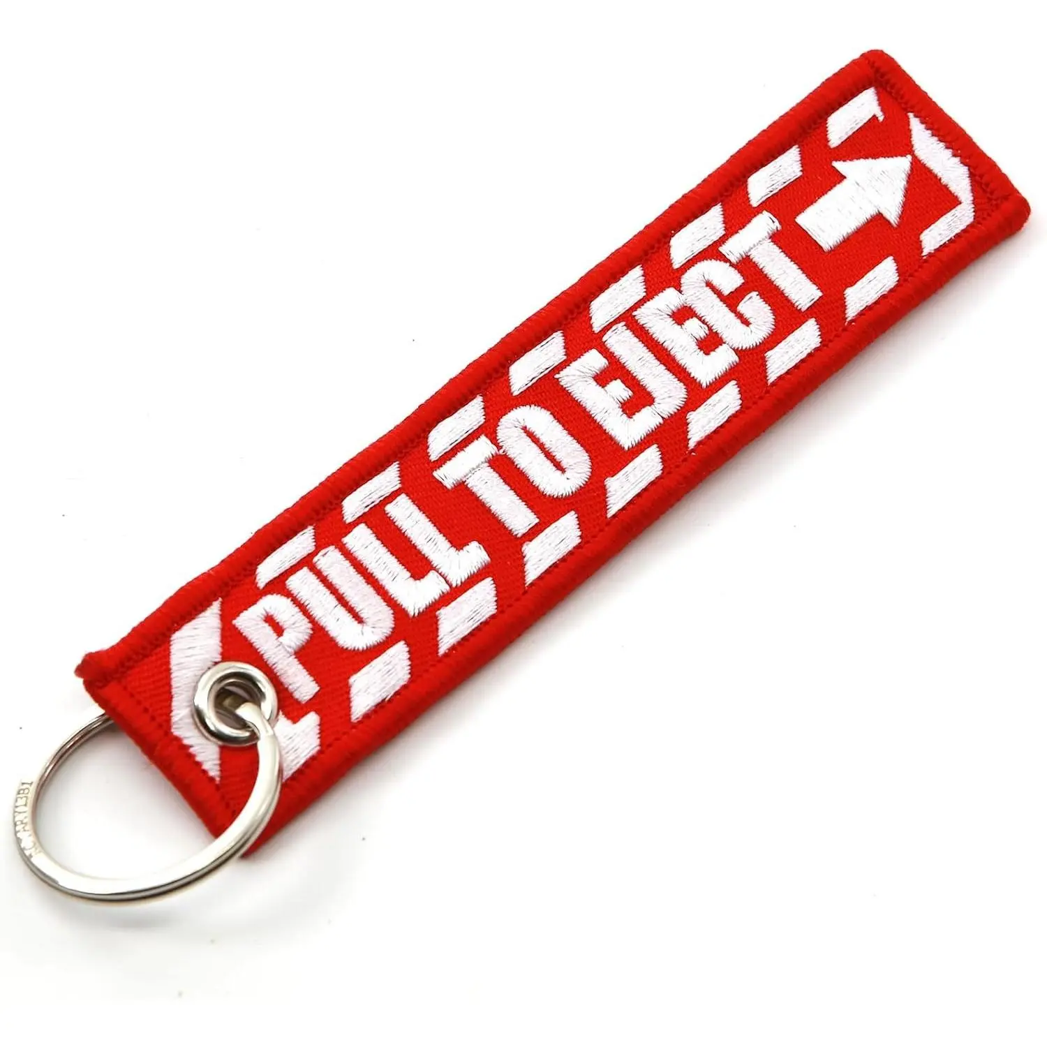 Red with White Embroidered Letters Key Chain 1 Piece