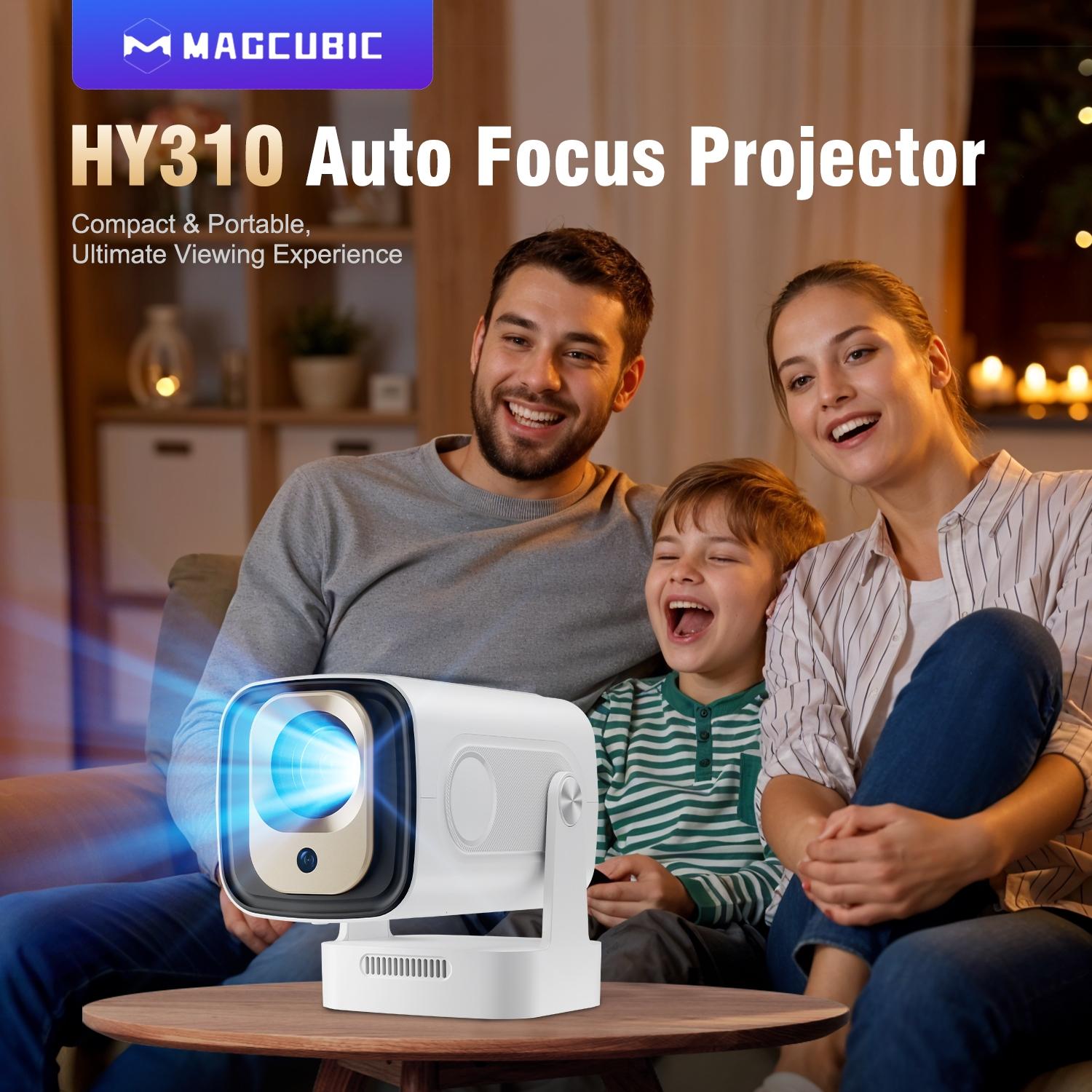 MAGCUBIC HY310 Wifi Smart Projector, 330 ANSI Auto-Focus Native 1080P, 130-inch Screen, Wi-Fi 6 and Bluetooth 5.4 with Auto Keystone Correction for Home Cinema, Audio