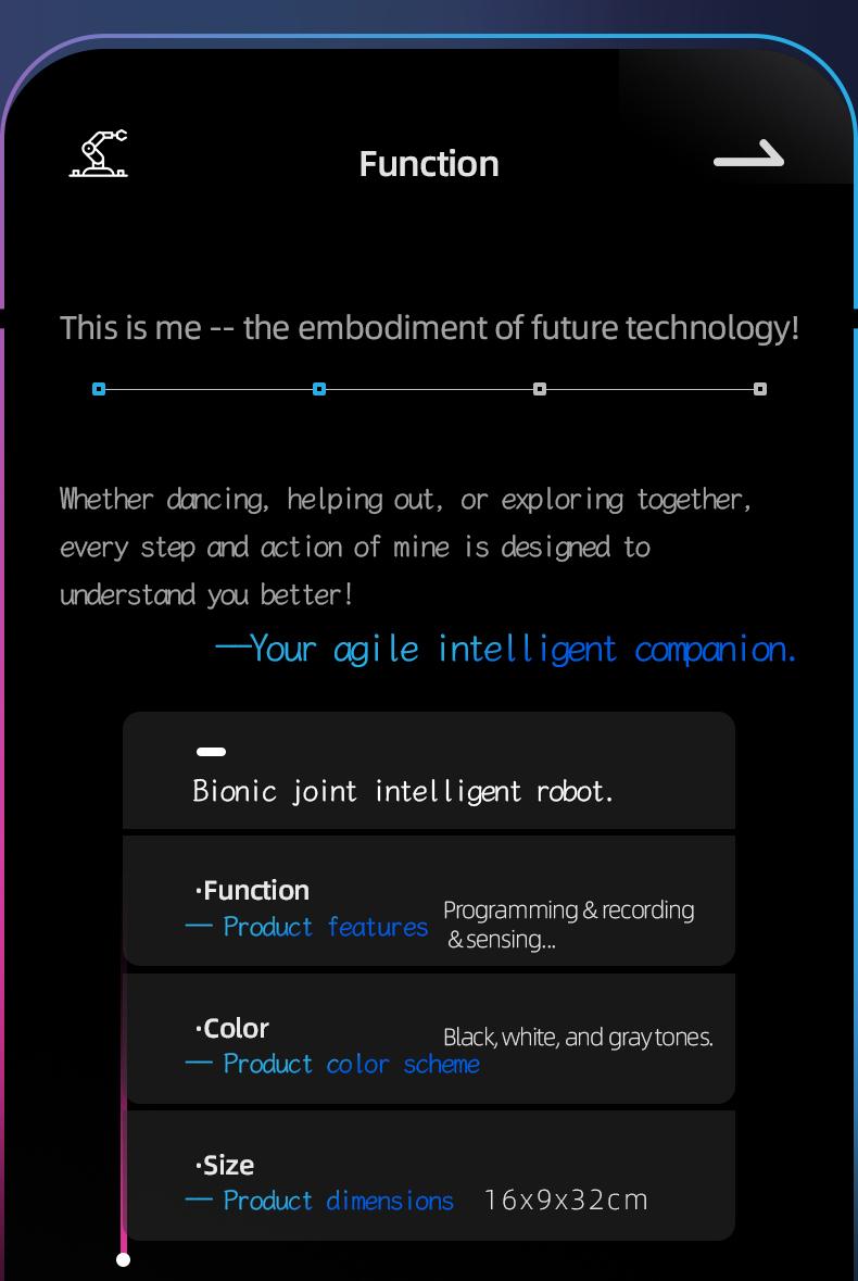 Bionic Joint Smart Robot, Realistic Robot, Intelligent Programming Language Recording Gesture Control, Multifunction Walks Slides Sings Dances Emotion Toy Ai Gift