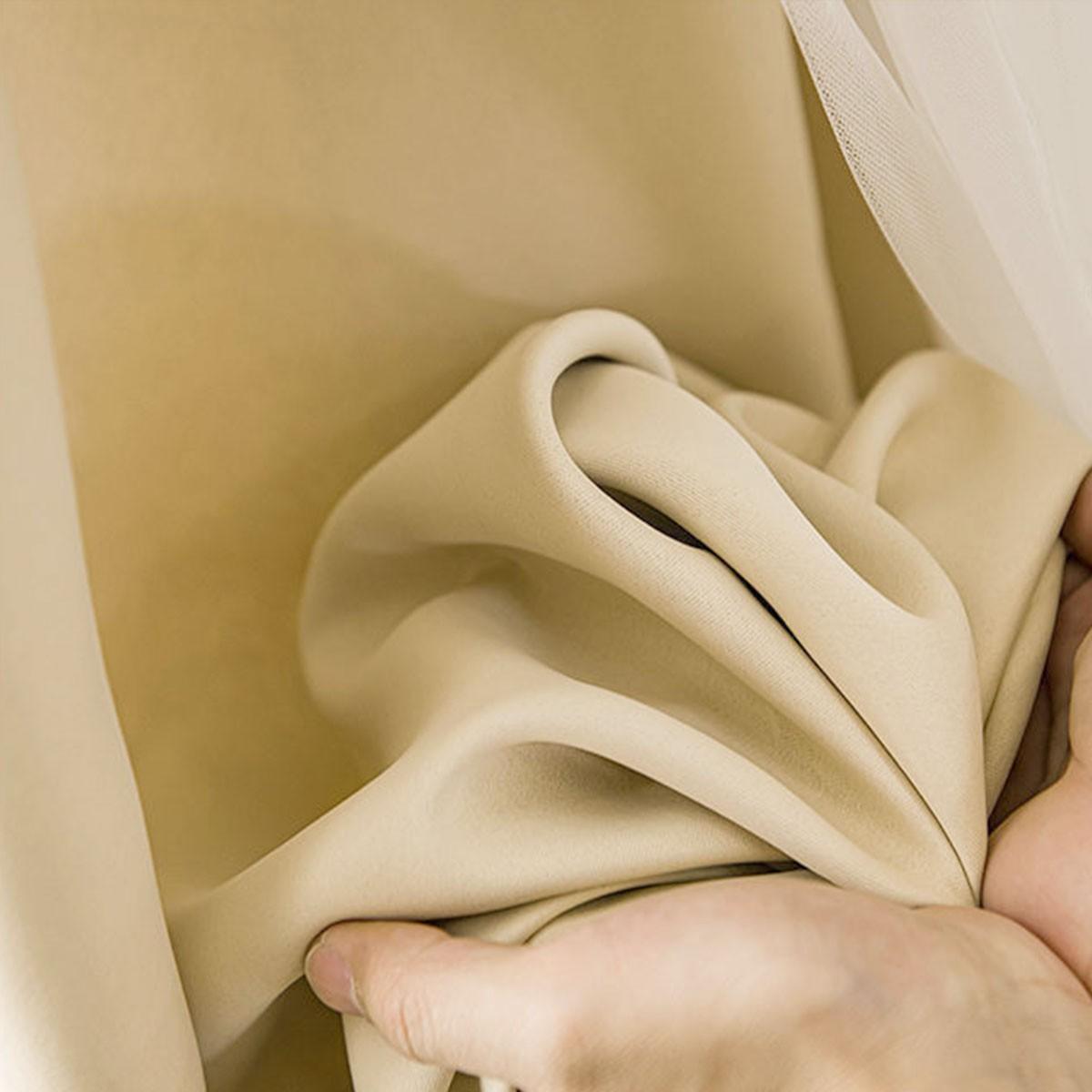 2pcs Wind Double Layer Sheer Curtain Set, Bedroom Girl Style Light Blocking Curtains, Living Room Balcony Soft Atmosphere Curtains