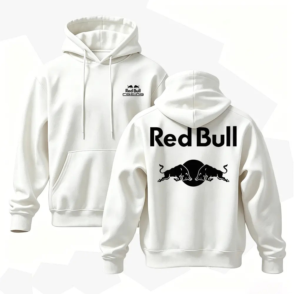 Racing Graphic Hoodie, Men's Cotton Pullover Sweatshirt, Vintage Streetwear Hoodie, Bold Back Print Casual Long Sleeve Top