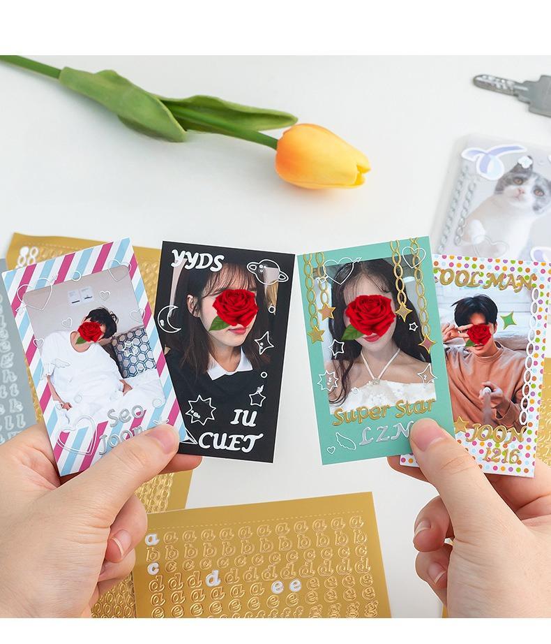 2/4Pcs Golden Silver Letter Number Stickers Bronzing Alphabet Scrapbooking Decorative Stickers DIY Diary Laptop Phone