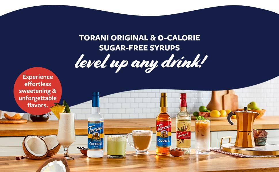 Torani Coffee Syrup, Classic Caramel Flavored Syrup for Drinks, Pump Included, 25.4 Fl Oz