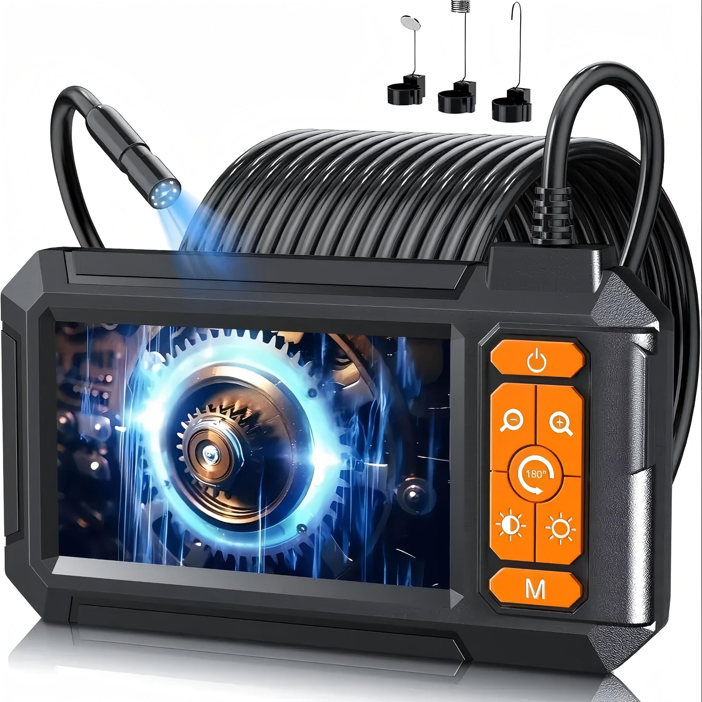 Endoscope Camera with Light, 4.3 Inch IPS Screen, HD 1080P, 8 LED Lights, Ip67 Waterproof, Sewer Inspection Device